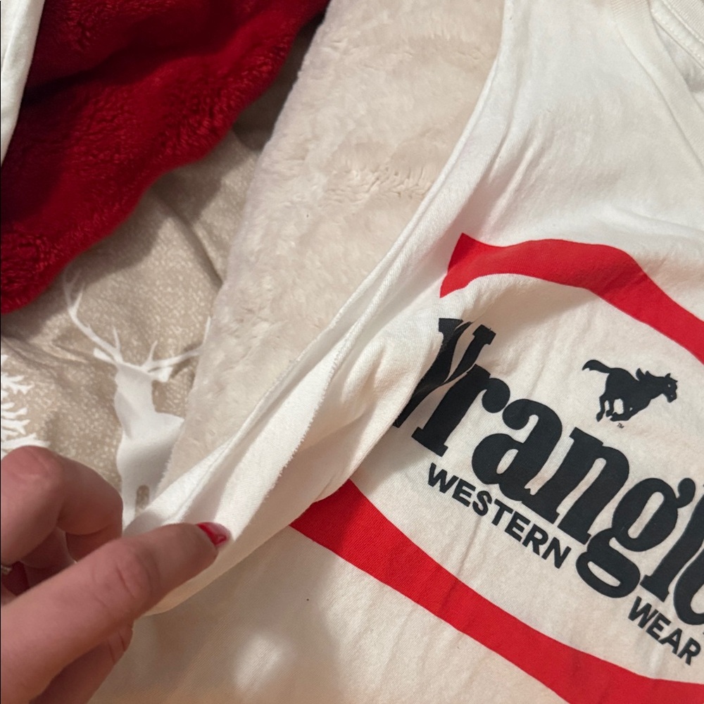 Wrangler White Tank Top with Red and Black Logo - Picture 4 of 5